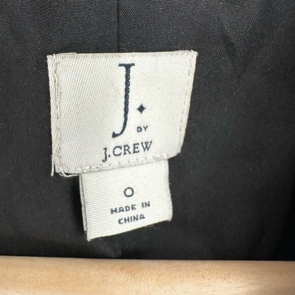 J. Crew Black Chambray Linen Blazer Gray Size 0 One Button - Picture 6 of 10